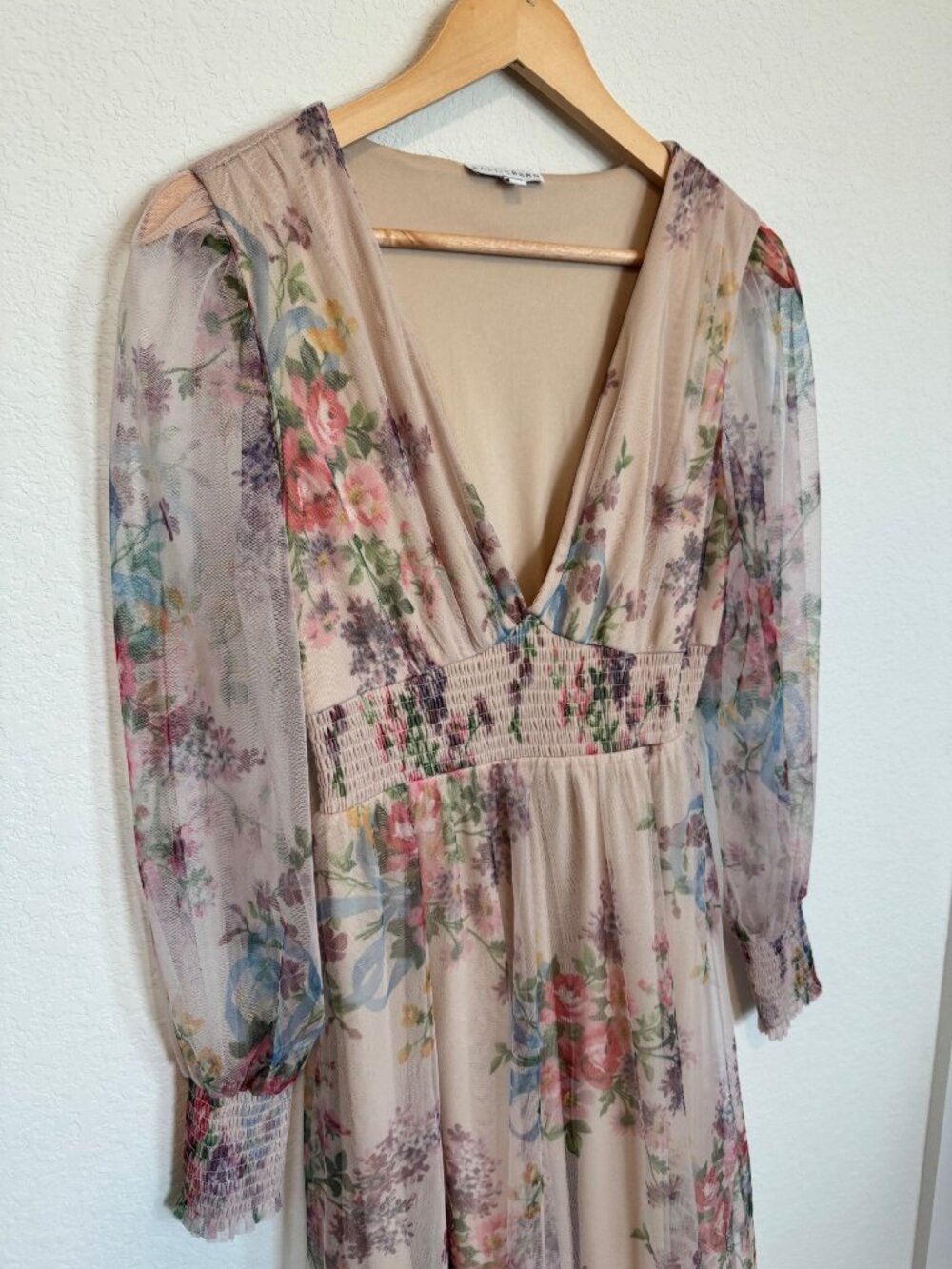 Baltic Born Layla Tulle Maxi Dress Romantic Floral Size M Wedding Guest - Picture 5 of 13